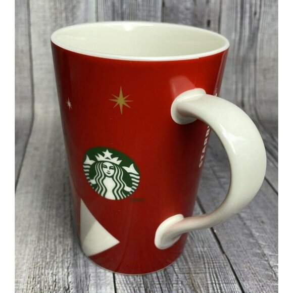 2012 Starbucks Red Holiday Mug 12 Oz With Partridge Design & Bird Logo - Picture 6 of 10